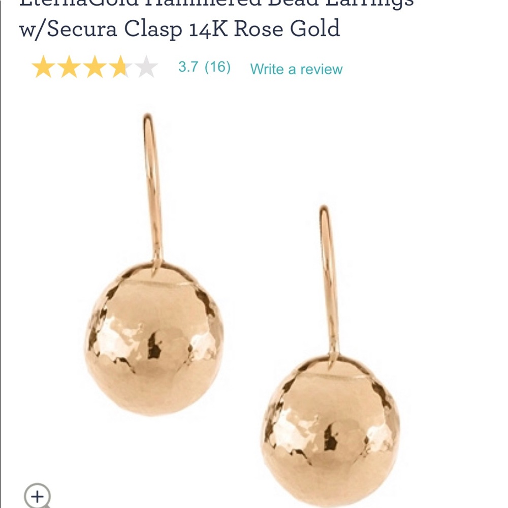 EternaGold Hammered Earrings 14K Rose Gold